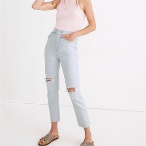 Madewell The Momjean in Harman Wash Jeans Raw-Hem Edition Size 29